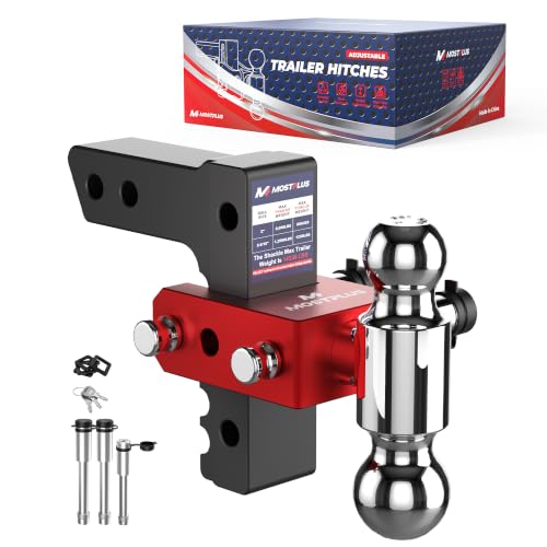 MOSTPLUS Trailer Hitch Compatible with 2 Inch Receiver, 2 Ball Mount with 2" &…