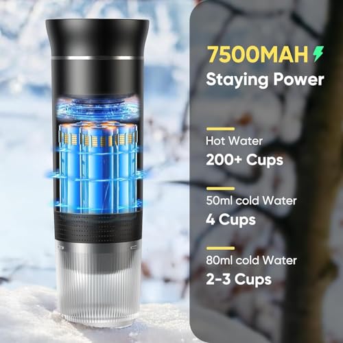 Portable Electric Espresso Machine, 3 in 1 Portable Coffee Machine, 5 Minutes Self-Heating, with USB-C Compatible with Small Capsules, Large Capsules, Ground Coffee