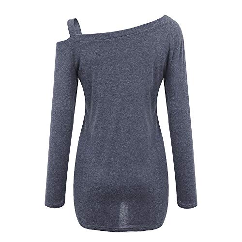 image for Clearance Forthery Womens Casual Cold Shoulder Long Sleeve Knot Side B