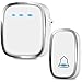 Kasonic Wireless Doorbell, Plug and Play Waterproof Door Bell Kit; Operating Range Up to 1000 Feet; 4 Levels Adjustable Volume; 36 Chimes Quality Sound and LED Flash Indicator (White)