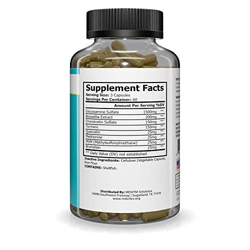 MDVites Joint Formula with Glucosamine, Chondroitin, Turmeric Curcumin