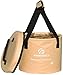Freegrace Premium Collapsible Bucket -Multifunctional Folding Bucket -Perfect Gear For Camping, Hiking & Travel (Khaki, 10L(Upgraded))