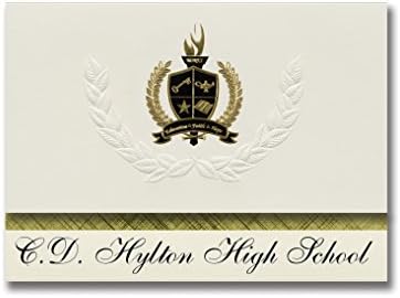 Signature Announcements C.D. Hylton High School (Woodbridge, VA) Graduation Announcements, Presidential style, Elite package of 25 with Gold & Black Metallic Foil seal
