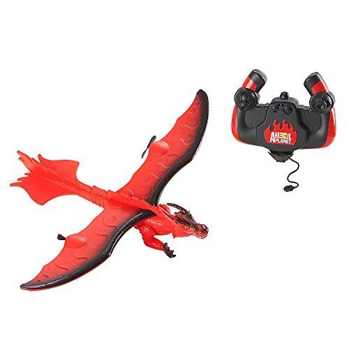 Animal Planet Radio Control Flying Fire Dragon with Remote Control - Red