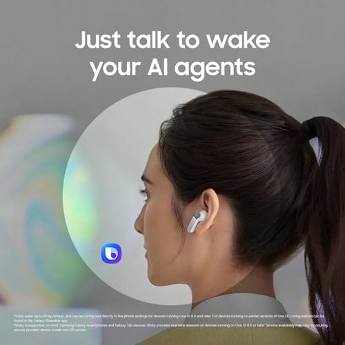 Samsung Galaxy Buds4, Black (CAD Version & Warranty) - Open Ear Fit, Hi-Res Audio, Adaptive ANC, AI Assistant