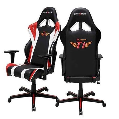DXRacer R-Series OH/RZ208/NRW Stuhl, Kunstleder, Aluminium, Schwarz/Rot/Weiß, oder