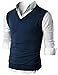 Ohoo Mens Slim Fit Casual V-Neck Knit Vest
