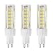 Rayhoo 3pcs Set G9 75-SMD 2835 LED Light Bulb Lamps 7 Watt AC 110V Non-dimmable Equivalent to 60W Halogen Track Bulb LED Bulbs Ceramic Lamps,500 Lumens, 6000K, White