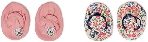 BUMZEE 100% Cotton Booties/Socks for Toddler/Infant / New Born Baby Girl Age 0-9 Months Multicolor Pack of 2 (PEB2112)
