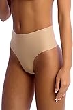 Cover Girl Shapewear Seamless High Waisted Thong Underwear | Breathable Tummy Control Shaping Thong Panties (Small, Nude)