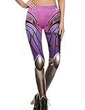 Mosszra Armor Game Purple Digital Print Tight Long Pants Leggings