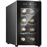 Wine Cooler Refrigerator Thermoelectric Wine Fridge 8 Bottle Wine Cellar with Temperature Display, Freestanding Quiet Operation Refrigerator