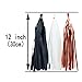 Rose Gold Black and White Bachelorette Party Wedding Bridal Shower Tissue Paper Tassel Garlands Baby Shower Nursery Birthday Party Hanging Decorations, 15pc