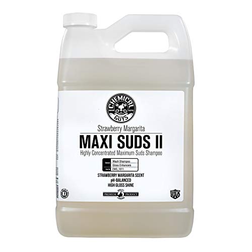Chemical Guys CWS_1011 Maxi-Suds II Super Suds Car Wash Soap and Shampoo, Strawberry Margarita Scent (1 Gal)