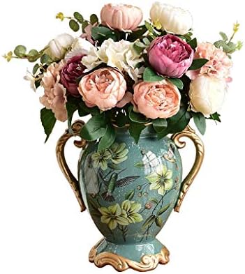 ヨーロピアンスタイルのバイノーラル磁器花瓶家の装飾花瓶レトロ花瓶花瓶セラミック花瓶リビング