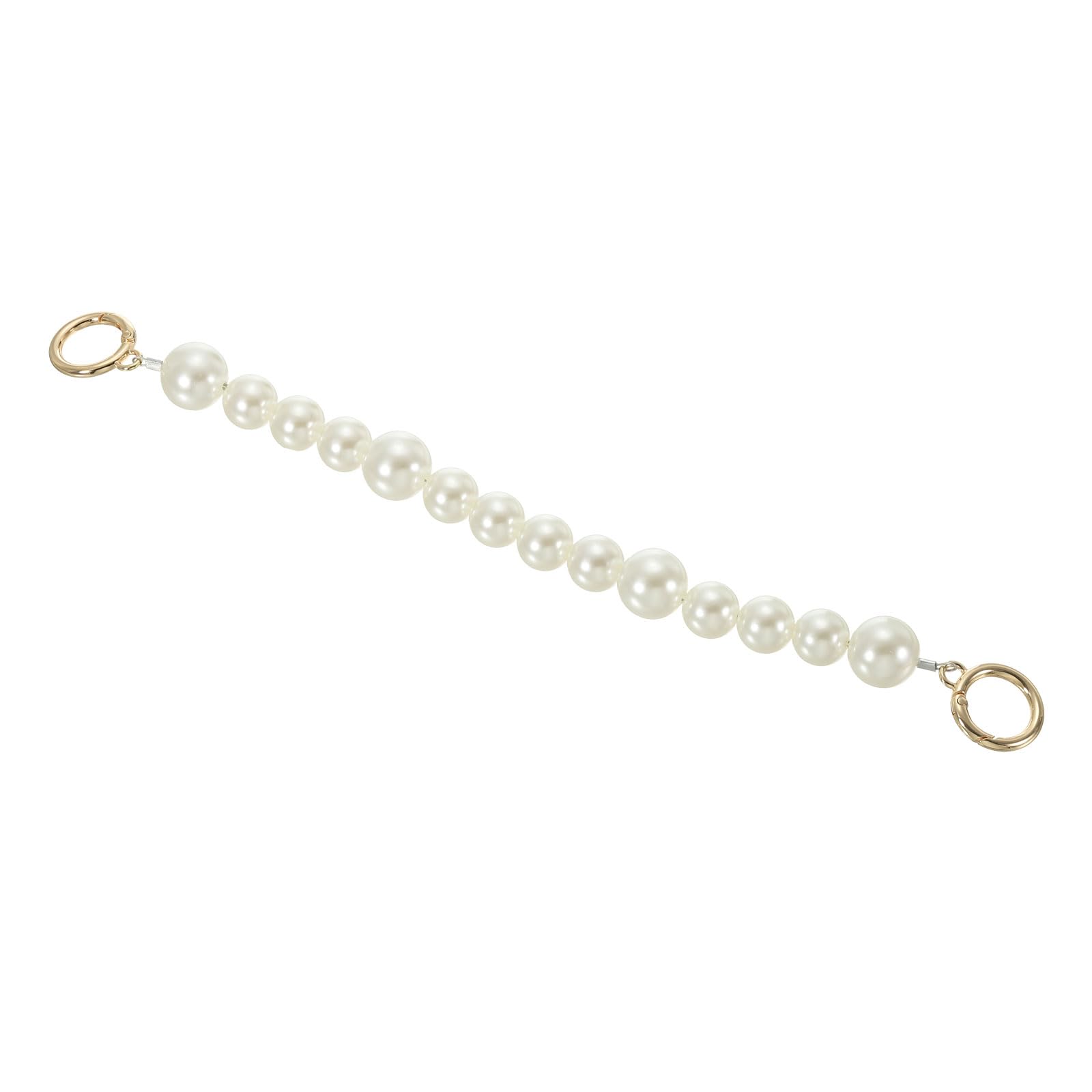 PATIKIL Imitation Pearl Bead Purse Chain Strap 12", Pearl Beaded Bag Chain Handbag Clutch Replacement for DIY Handbag Wallet Clutch Crafts Making, Light Gold