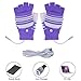 Saftybay Removable Washable USB Rechargeable Heated Gloves,Half Leaky Finger Winter Warm Hand Heating Gloves Warmer for Women Men Girls Students Arthritis (Purple)