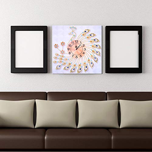 5D Diamond Painting Mosaic Making DIY Special Shaped Diamond Painting Embroidery Peacock Wall Clock Crafts