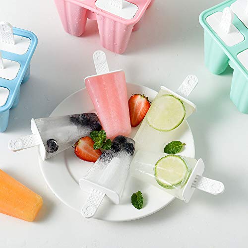 Popsicle Molds 4 Pieces Silicone Ice Pop Molds BPA Free Popsicle Mold Reusable Easy Release Ice Pop Maker - Thumbnail 3