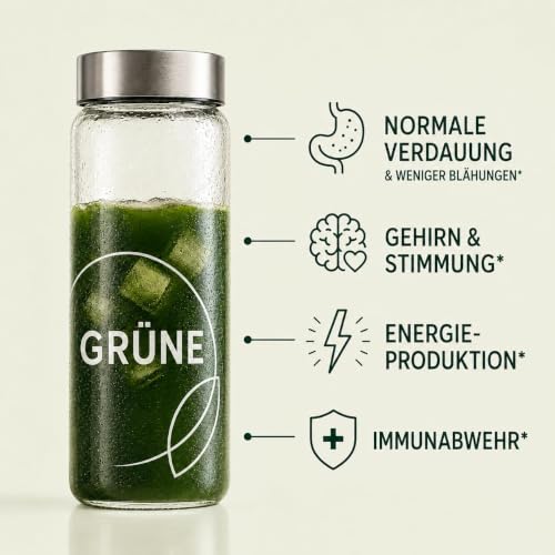 Green Detoxification Powder, 200 g Superfood Detoxification Powder Helper, Greens Powder with Spirulina, Barley Grass, Inulin, Turmeric, Vitamin D3, Rich in Vitamins, Minerals & Fibre for Energy