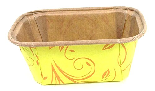 Click Here to See More Images Mini Scroll Design Paper Loaf Baking Mold - Yellow - 3.14