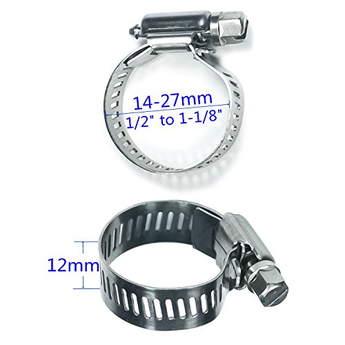 Water Pipe Clamps Stainless Steel Worm Gear Hose Clamps Assortment Kit 30 Piece