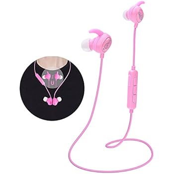 Kids Headphones, Pink Headphones Bluetooth Wireless Headphones with Magnetic Earbuds for Kids Girls Stereo Sound with Mic Noise Reduction Wireless Bluetooth Headset for School Travel (Pink)