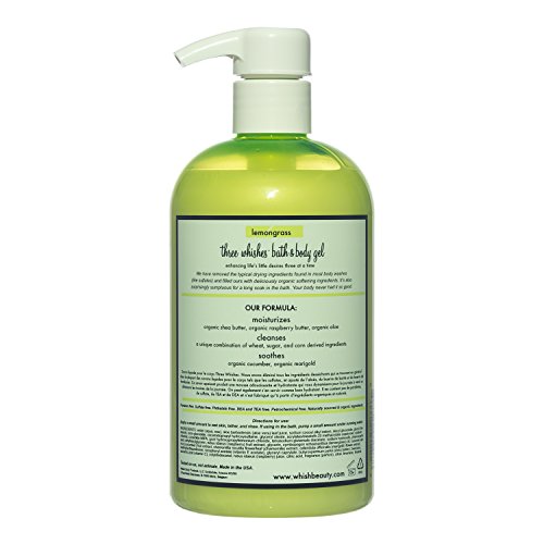 Whish Lemongrass Bath & Body Gel - Sulfate & Dye Free, Moisturizing and Gently Cleansing - 13 oz