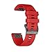 ANCOOL for Fenix 5/Fenix 6/Fenix 7 Band 22mm Silicone Watch Band for Fenix 8 Fenix E 47mm/Fenix 5 Plus/Fenix 6 Pro/Fenix 7 Pro/Forerunner 935(Red)