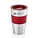 AdirChef Single Serve Mini Travel Coffee Maker & 15 oz. Travel Mug Coffee Tumbler & Reusable Filter for Home, Office, Camping, Portable Small and Compact for Fathers Day (Ruby Red)