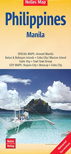 Philippines Travel Map with Manila plan, waterproof NELLES