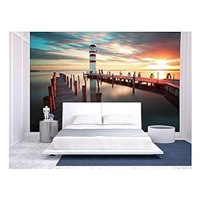 Ocean Lighthouse - Removable Wall Mural | Self-Adhesive Large Wallpaper - 66x96 inches