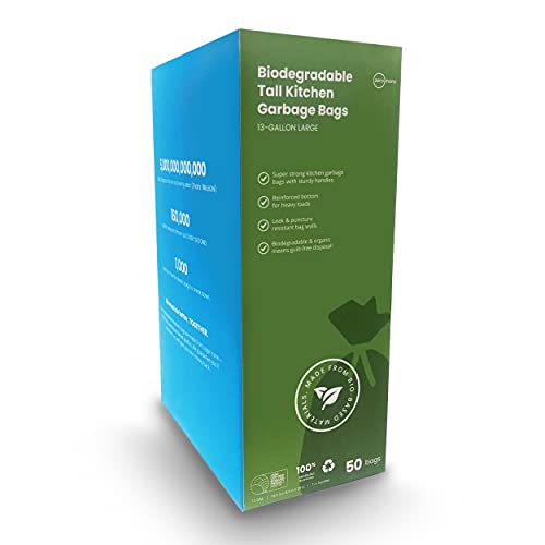 13 Gallon Large Biodegradable Trash Bags, Super Strong Tall Kitchen