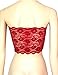 Women's Plus Size Floral Lace Unlined Bandeau Tube Tops Stretchy Strapless See Through Bras