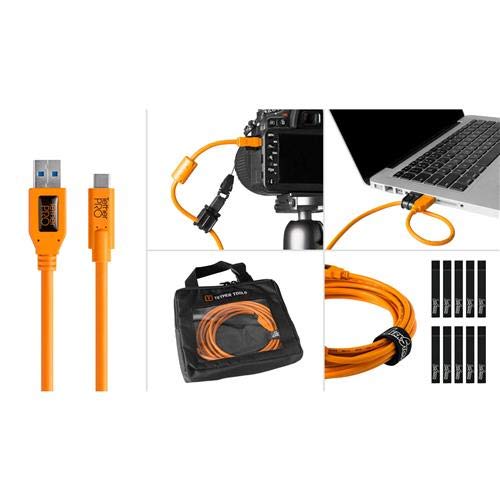 Tether Tools Starter Tethering Kit with 15' USB-3.0 to USB-C Cable, Orange