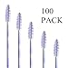 100 Pack Mascara Wands Disposable Eyelash Brushes for Eye Lash Extensions Makeup Brush Applicators One-off Use Cosmetic Tool (Light Purple, 100)