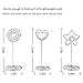 PAMASE 30 Packs Table Place Card Number Holders, 3.3” Desk Wire Heart Ring Star Sign Place Stands Name Cards Number Photo Menu Clips for Wedding Party Banquet Baby Shower Office - Silver