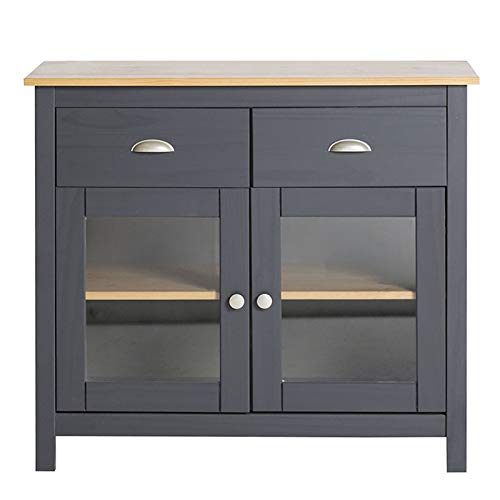 Tousmesmeubles Meuble Dentrée 2 Portes Gris Et Bois Emie