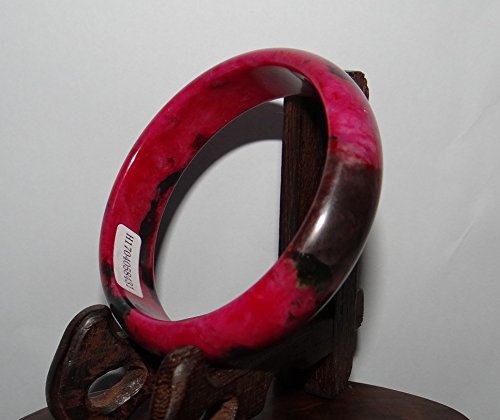 2.4" China Certified Nature Plum blossom Jade Pink Flower Bracelets8431