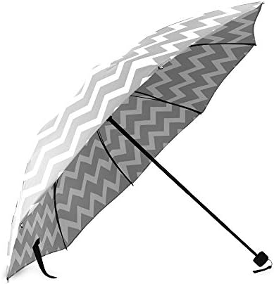Best Design Folding Umbrella Grey White Chevron Zig Zag Pattern Sunshade Foldable Umbrella