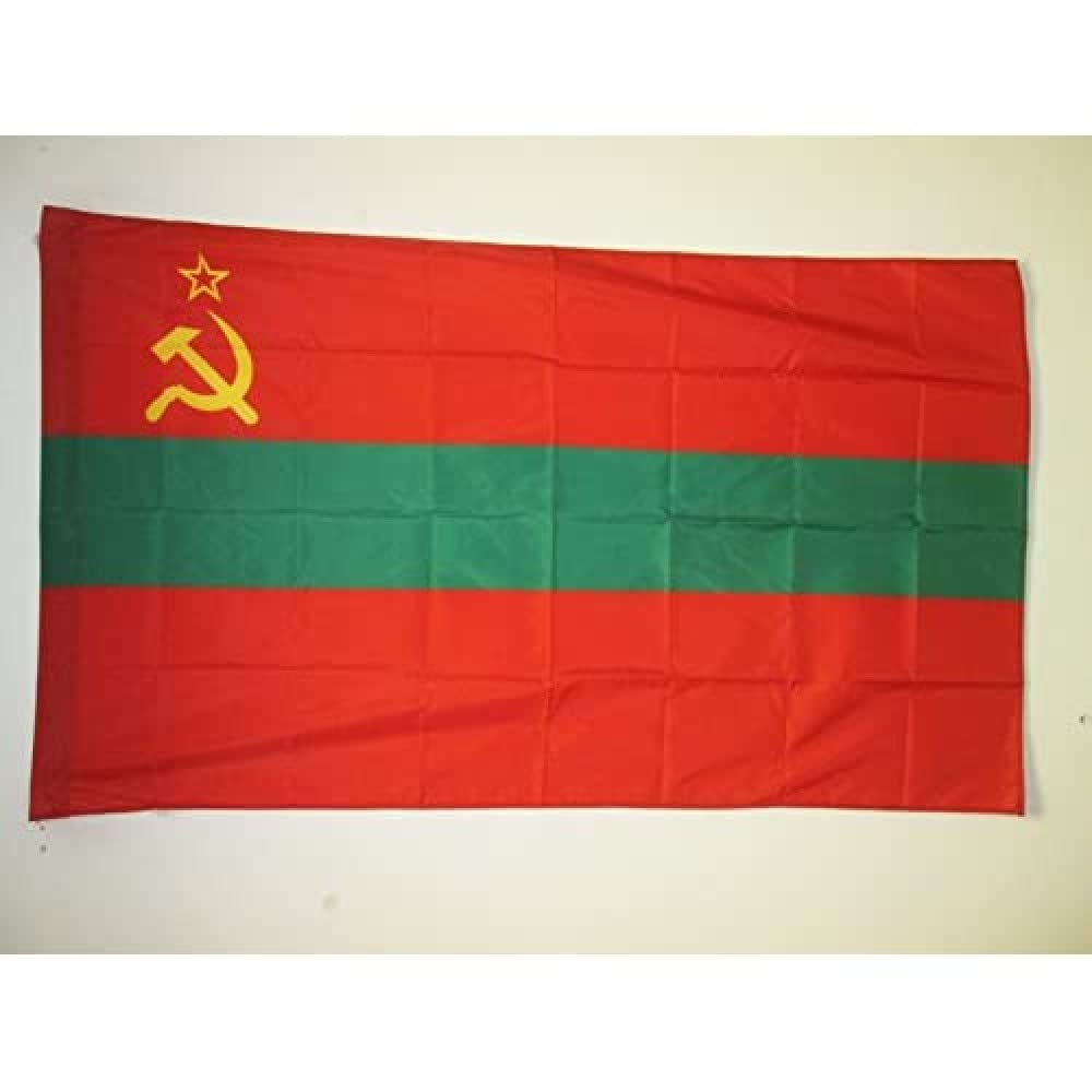 AZ FLAG - Moldavian Soviet Socialist Republic Flag - 3x5 Ft - Moldavia SSR Banner with Sleeve - 100% Polyester - Fade Resistant - Vivid Colors - 3' x 5' Feet - 150x90 Cm