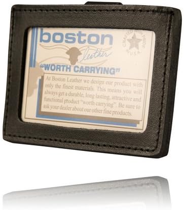 Boston Leather Clip-on Horizontal Id Holder - 5983-1