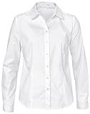 Dioufond Womens Basic Long Sleeve Formal Work Wear Simple Shirt With Stretch(M White)