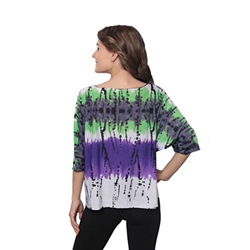 Active Club Oversized Tie-Dye Loos Fashion Top Blouse - Plus size - Purple - Medium