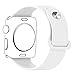 Band for Apple Watch 38mm, Guangzhi New Design (Metal Tuck Clasp Ouside/Correct Wearing Way in 4th Image) Soft Silicone Sport Strap Band for iWatch Series 1 / 2 / 3, Sport, Edition,38mm,White