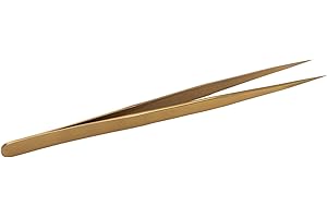 HAOFY Precision Tweezers, AntiMagnetic Soldering Tweezers, Resistant, Long Life, Aluminum Alloy, For Watches (Gold)