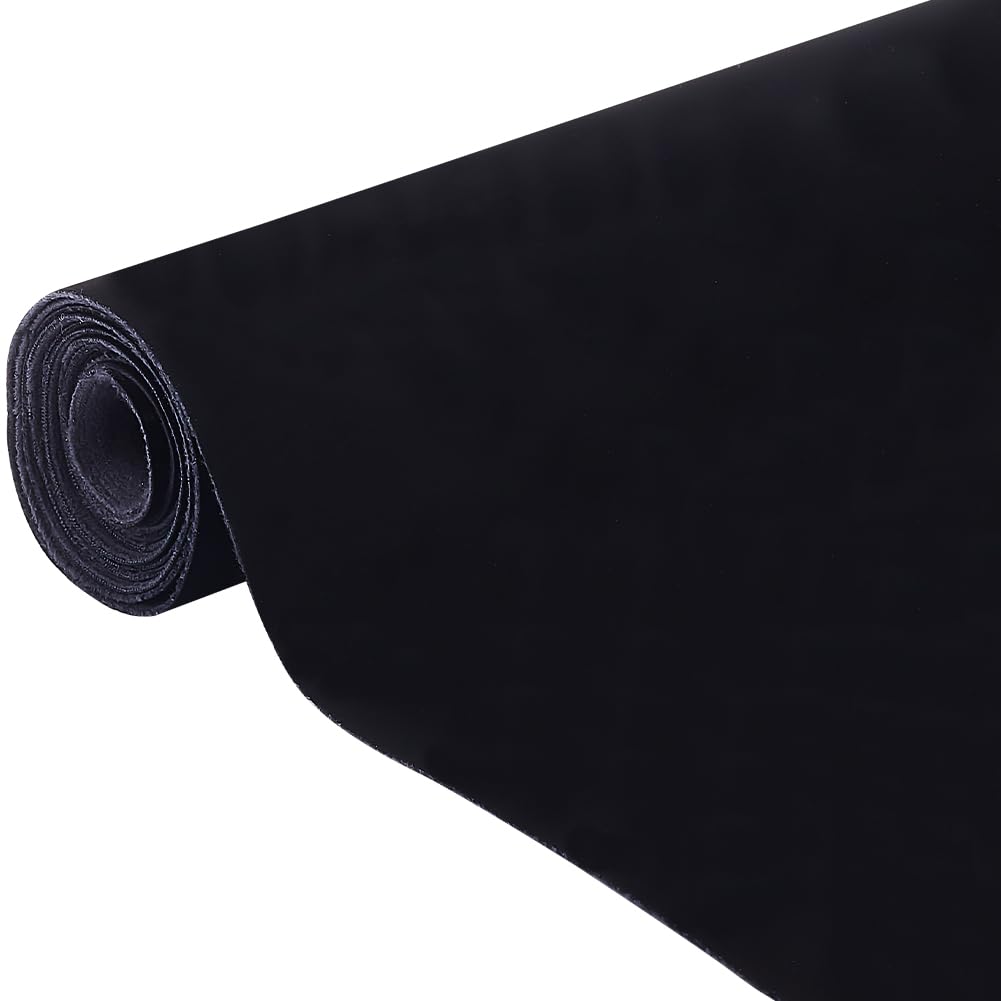 BENECREAT 150x35cm, Black Soft Faux ette PU Sheets Fabric Frosted Faux Roll for Handicraft DIY, Photography Background Decor