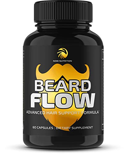 Nobi Nutrition Premium Beard Growth Supplement for Men - Grow Thicker, Longer Facial Hair with Biotin, Saw Palmetto & More - Supplement for All Hair Type - 60 Veggie Capsules