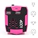 LOOP World Travel Adapter, Worldwide [US UK EU AU/CN] Charger with 3000mAh Power Bank, Dual Smart Power USB Charging Ports & Universal AC Socket - Safety Fused (Pink)