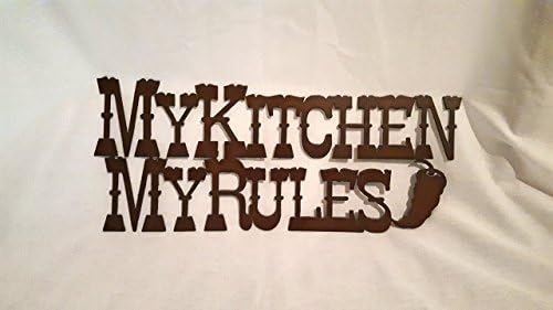 My Kitchen My Rules Sign made out of rusted metal clearance sale